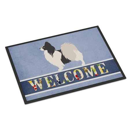 Carolines Treasures Papillon Welcome Indoor or Outdoor Mat - 18 x 27 in. CA69122